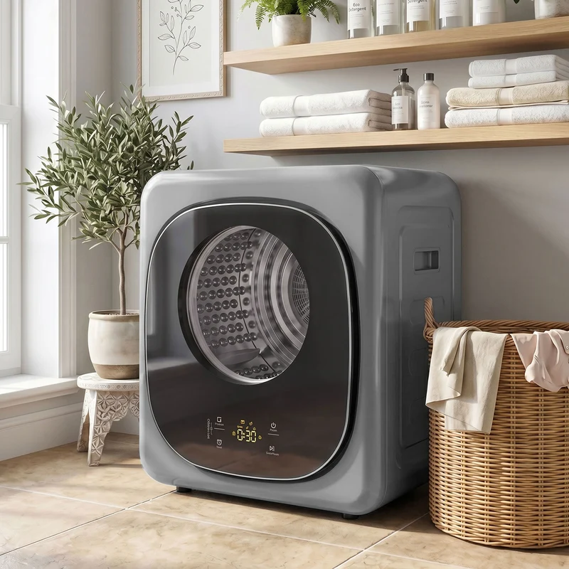 4kg Vented Tumble Dryer with Sensor Dry & 5 Modes, Compact 57cm Freestanding Clothes Dryer for Apartment Dorm RV Silver