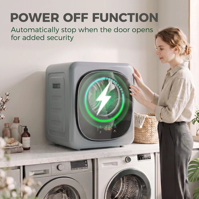 4kg Vented Tumble Dryer with Sensor Dry & 5 Modes, Compact 57cm Freestanding Clothes Dryer for Apartment Dorm RV Silver