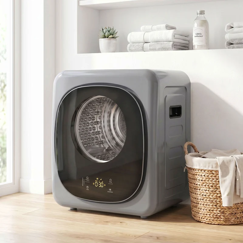 4kg Vented Tumble Dryer with Sensor Dry & 5 Modes, Compact 57cm Freestanding Clothes Dryer for Apartment Dorm RV Silver