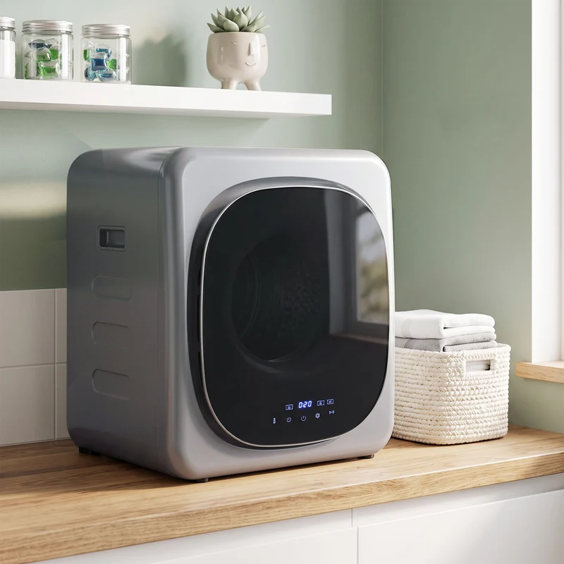 4kg Vented Tumble Dryer with Smart Mode & Stainless Steel Drum, Compact Freestanding Stackable Design, Silver