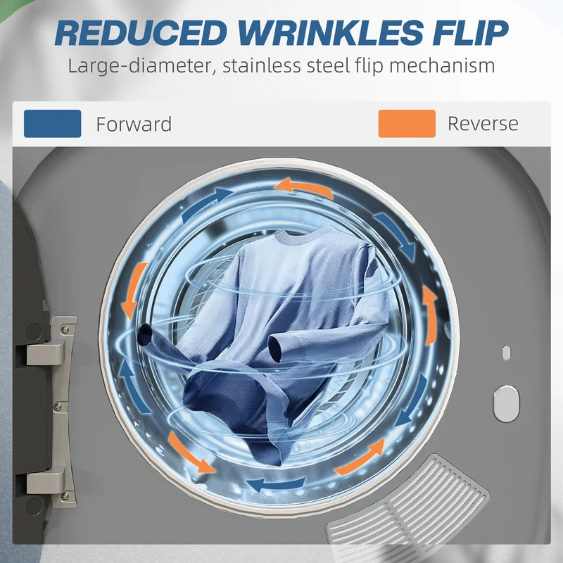 4kg Vented Tumble Dryer with Smart Mode & Stainless Steel Drum, Compact Freestanding Stackable Design, Silver