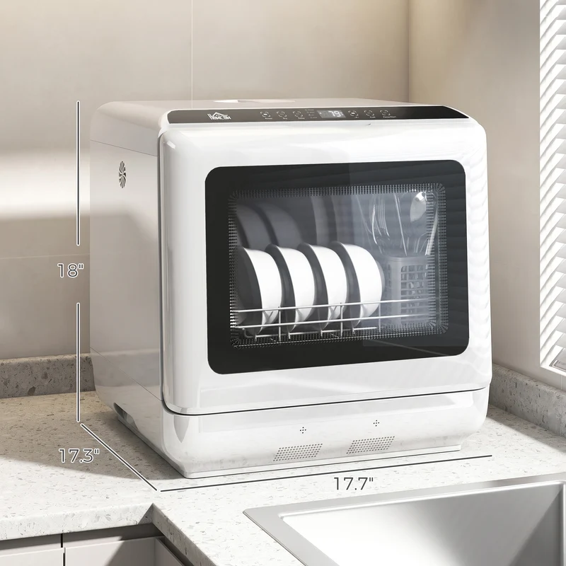 Countertop Dishwasher with 1.6 Gal Tank, 5 Programs & Air-Dry for Apartments & RVs