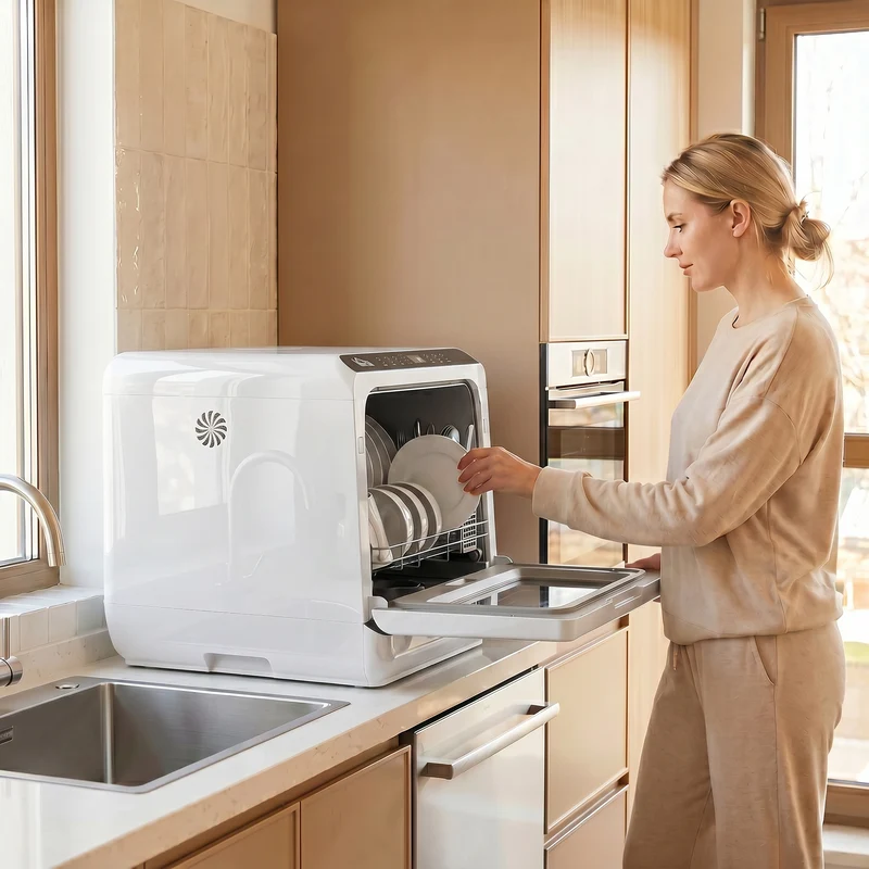 Countertop Dishwasher with 1.6 Gal Tank, 5 Programs & Air-Dry for Apartments & RVs