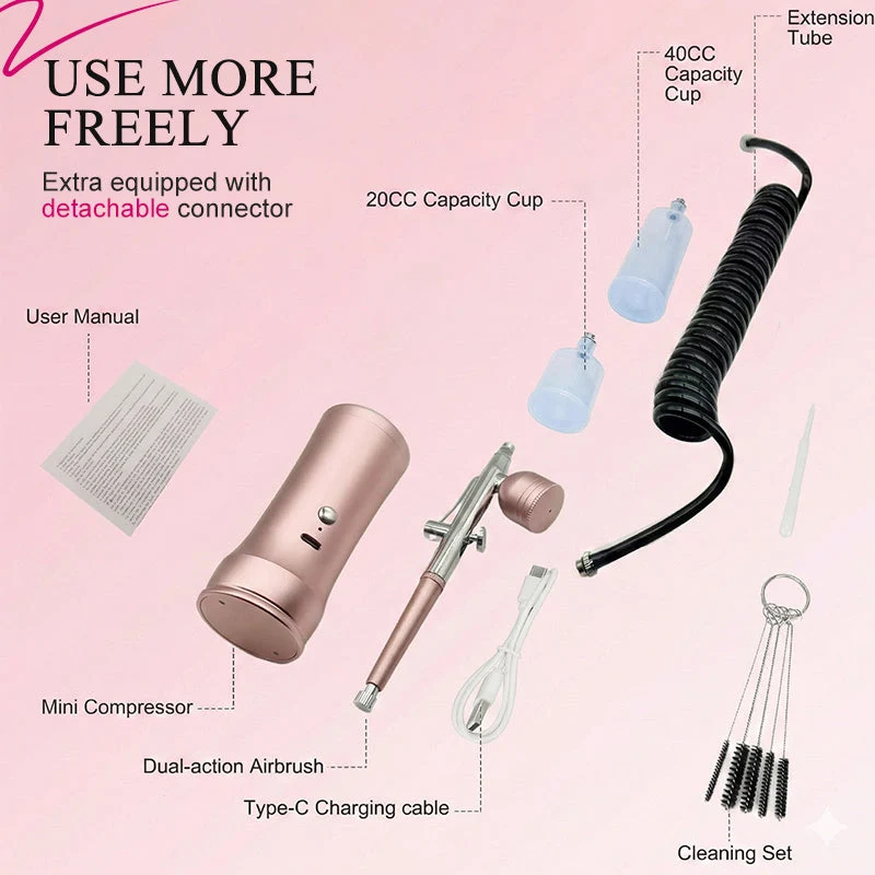 📢📢50 % Rabatt!! ⏰Kabelloses Airbrush-Set mit Kompressor