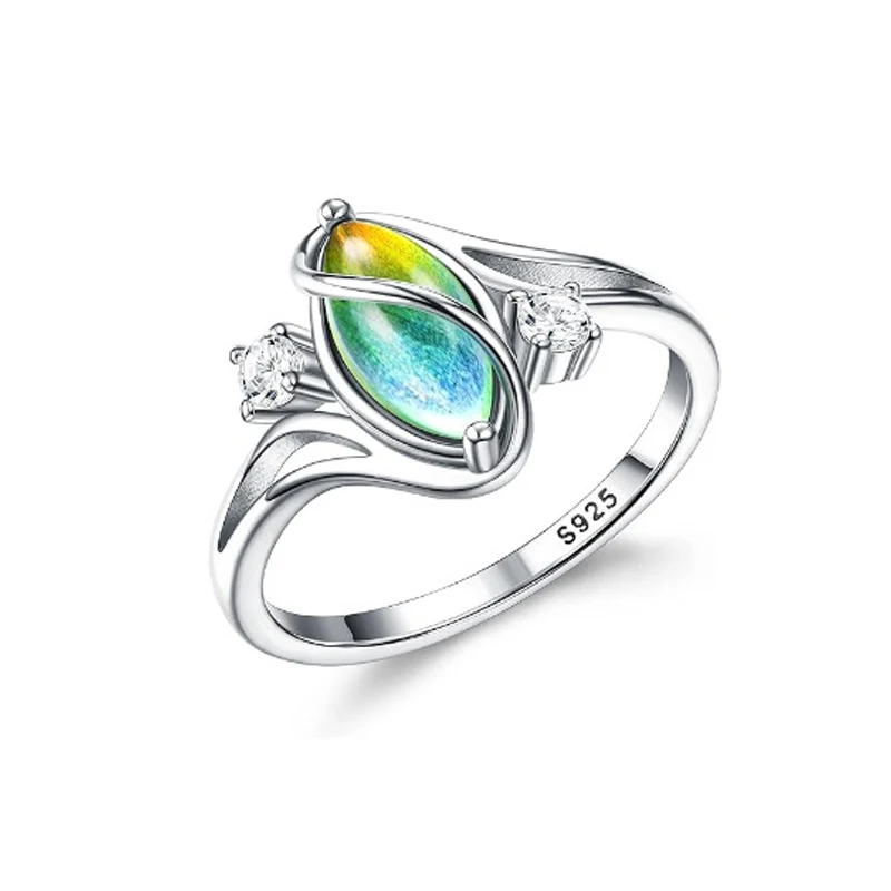 🔥Solange der Vorrat reicht 40 % Rabatt!🎉Geometrischer Damenring mit ovalem grünem Mondstein & Zirkonia – modern & stilvoll 💍✨