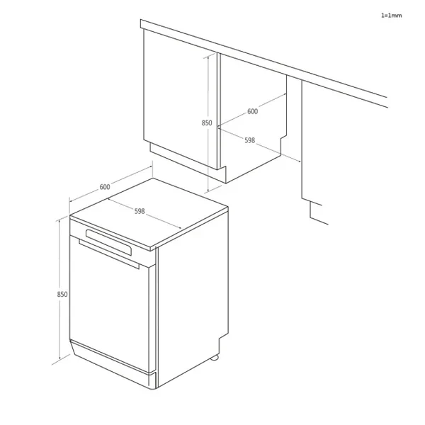 Haier I-Pro Shine Series 7 60CM freistehend Standard Geschirrspüler - Anthracite | XF4A4M4PDA-80