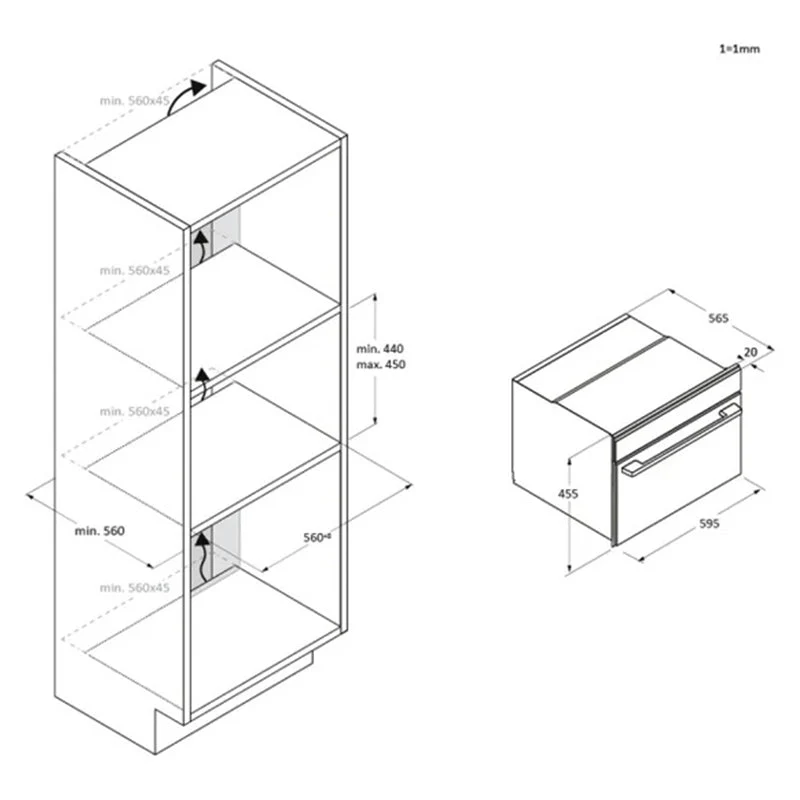 Haier ID Series 2 44L Einbau Combi Mikrowelle - Schwarz | H4MWID29G6NQB