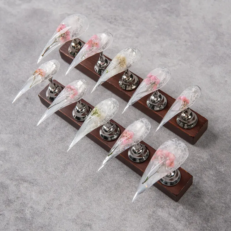 Floral Design Stiletto Press-On Nails