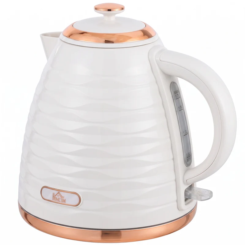 1.7L Fast-Boil Cordless Electric Kettle with Anti-Scale Filter, Auto Shut-Off & 360° Swivel Base, Beige