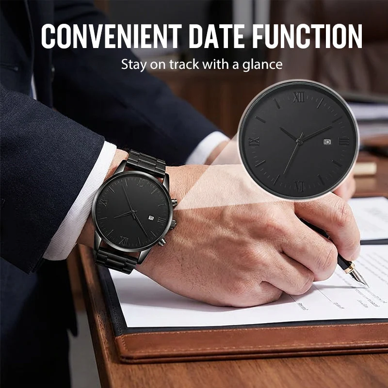 Dreiteiliges Geschenkset für Herren: Uhr + Halskette + Armband