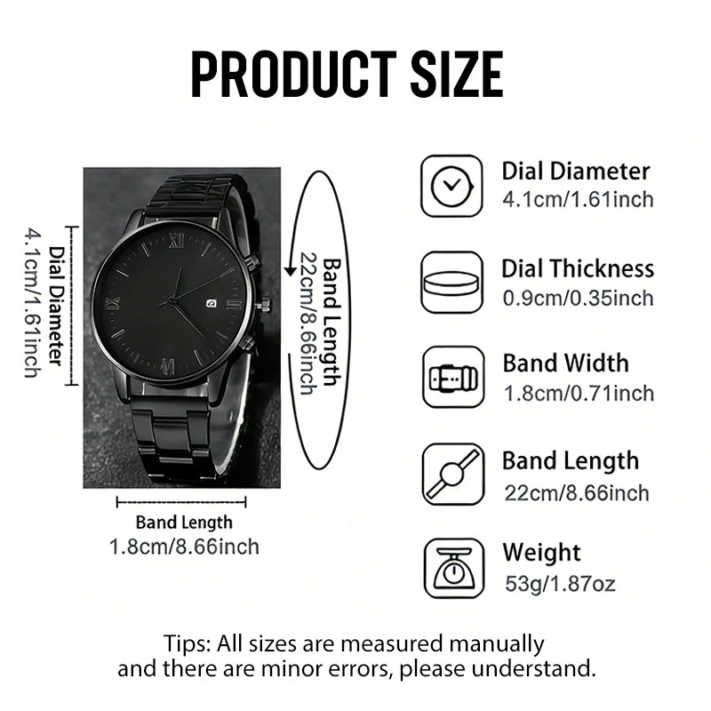 Dreiteiliges Geschenkset für Herren: Uhr + Halskette + Armband