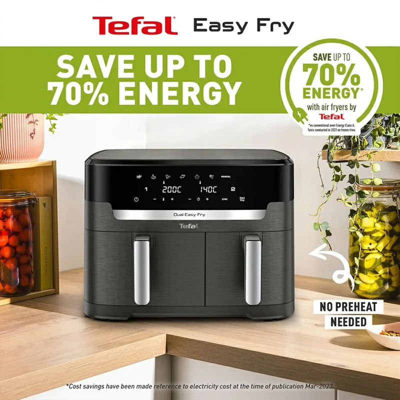 Tefal Easy Fry Dual XXL 11L Heißluftfritteuse - Coal Grau | EY942HG0