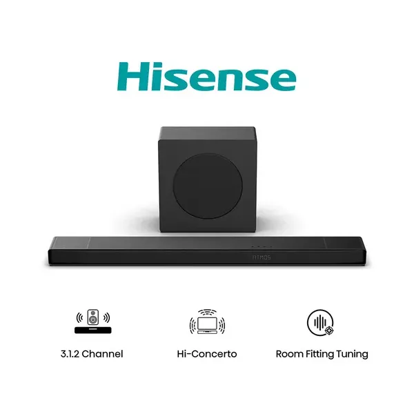 Hisense 3.1.2 Wireless Soundbar mit Subwoofer - Schwarz | AX3120Q