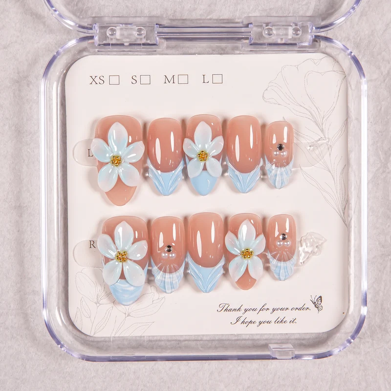 Blumen Schmuck Press-On Nagel Verbesserungen