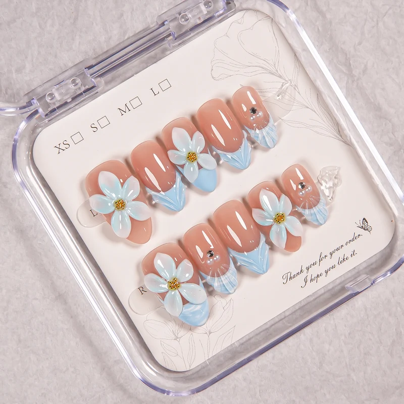 Blumen Schmuck Press-On Nagel Verbesserungen