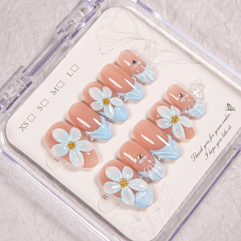 Blumen Schmuck Press-On Nagel Verbesserungen
