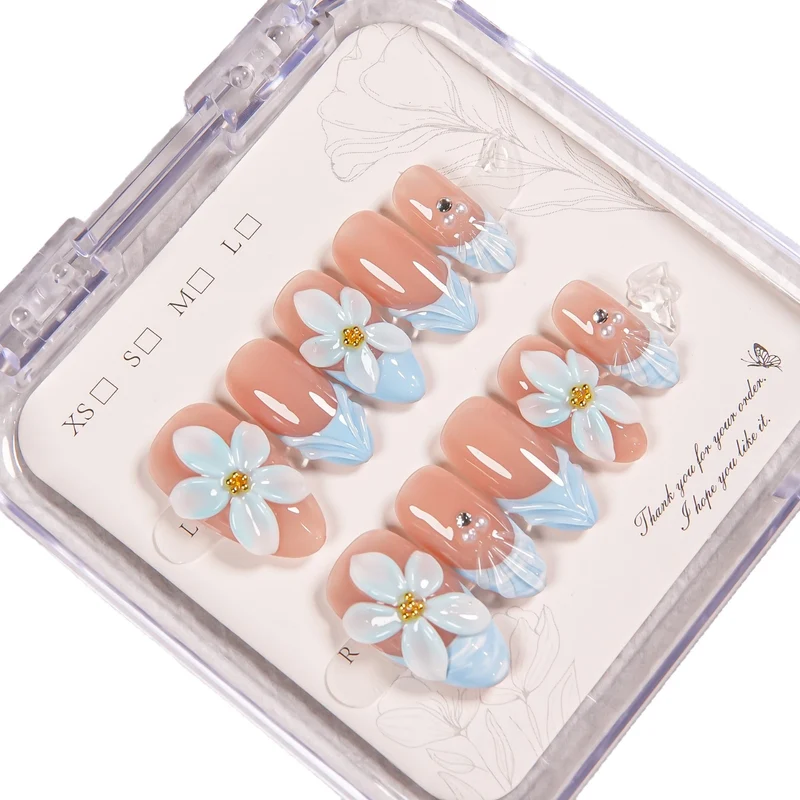 Blumen Schmuck Press-On Nagel Verbesserungen