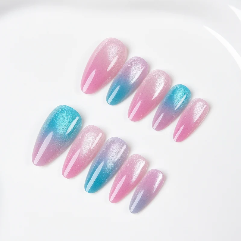 Glänzendes Ombre Press-On Nagelset