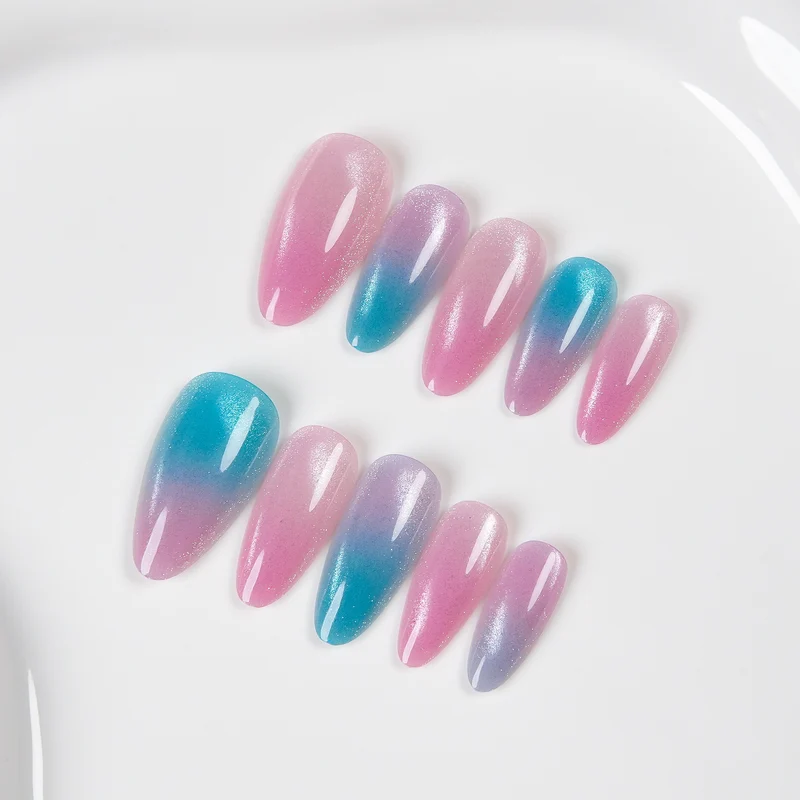Glänzendes Ombre Press-On Nagelset