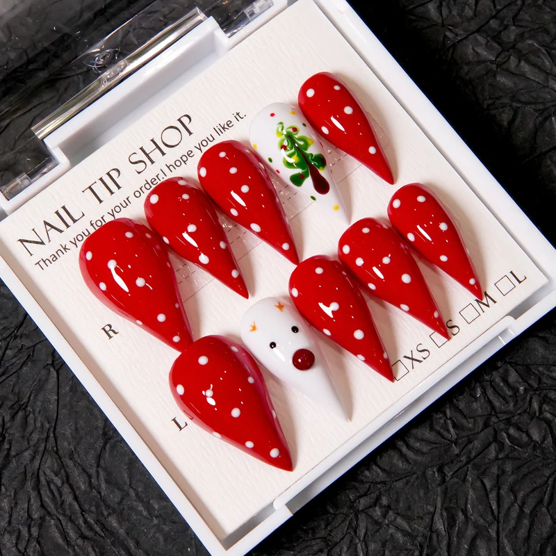 Festive Stiletto Press-On-Nagelset