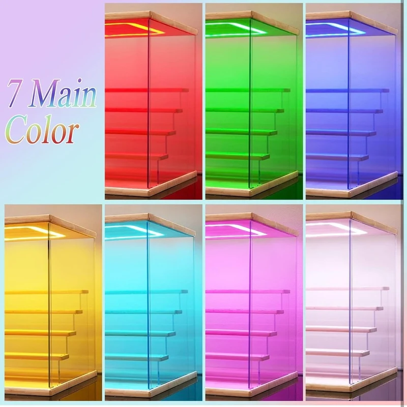 Vitrine RGB LED Beleuchtung Schaukasten Sammlerfiguren Sammlervitrine