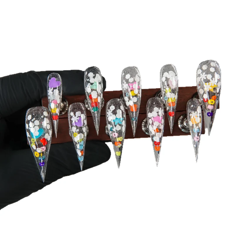 Glitzernde Stiletto Press-On Nägel Set
