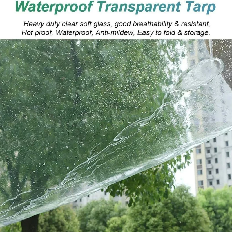 Wasserdicht Transparent Plane Schutzplane 2x5m Folie