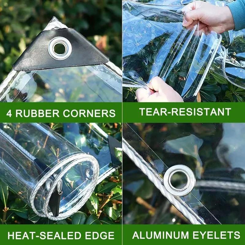 Wasserdicht Transparent Plane 4x6m Schutzplane Folie