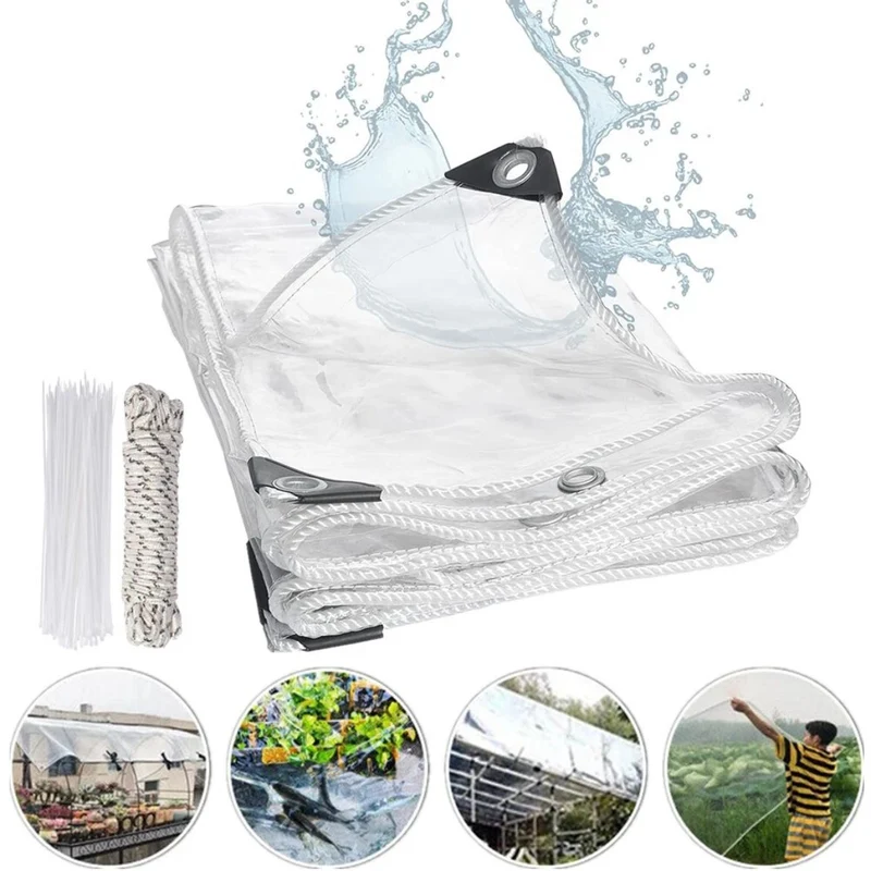 Wasserdicht Transparent Plane 4x6m Schutzplane Folie