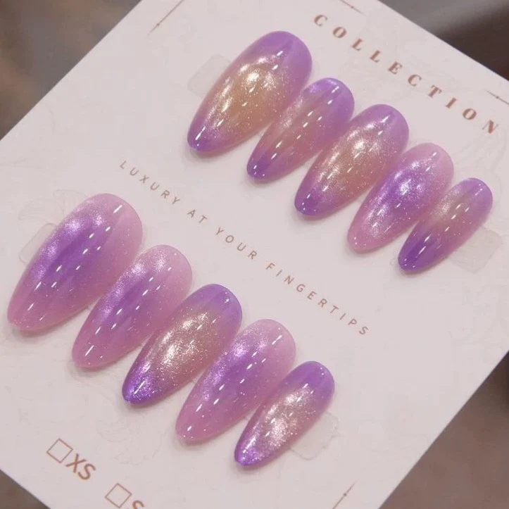 Elegante Ombre Press-On Nagelkunst