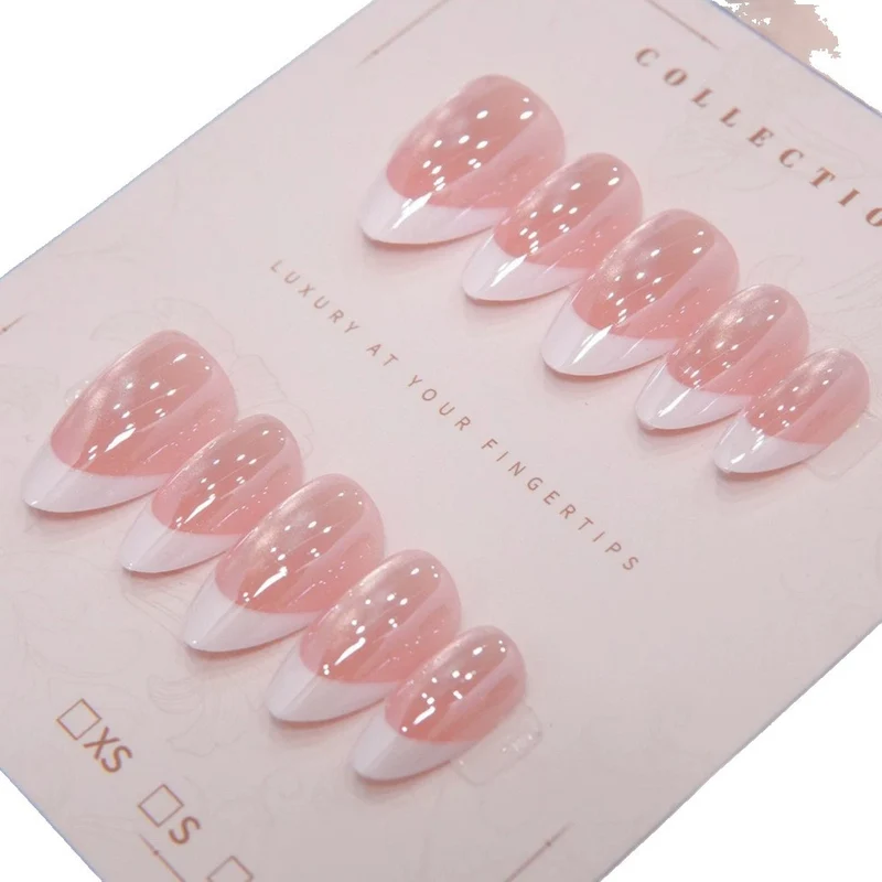 Elegantes Glänzendes Französisches Spitzen-Nagel-Set
