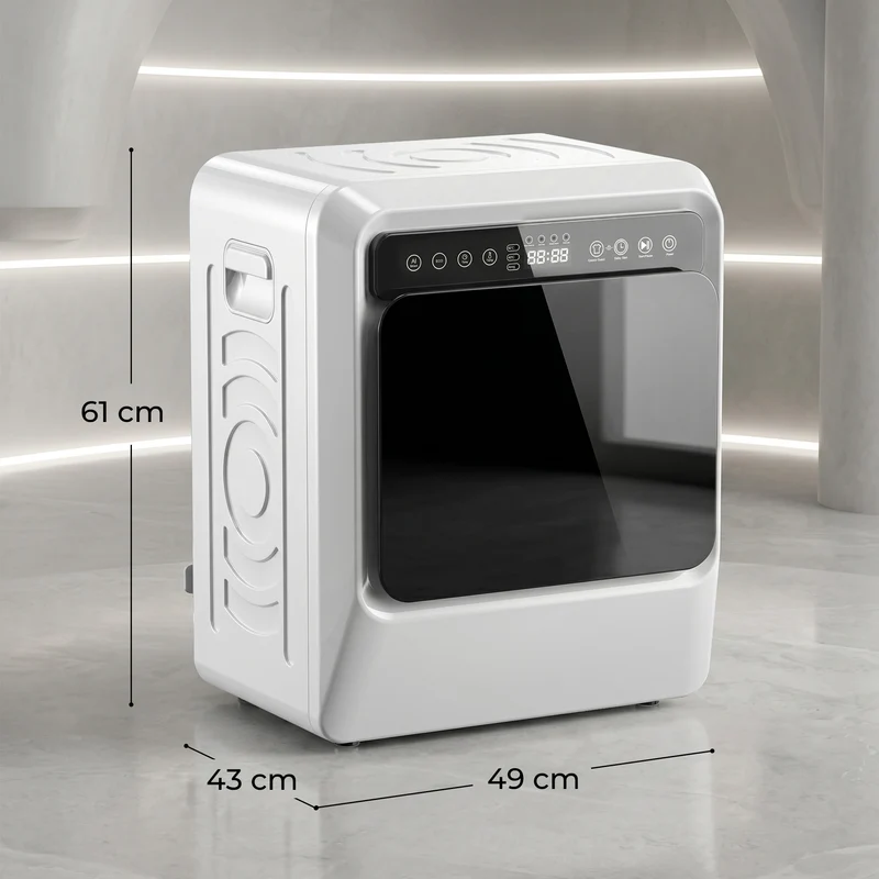 5kg Vented Tumble Dryer with Smart Drying & Stainless Steel Tub, Compact Freestanding Design, White