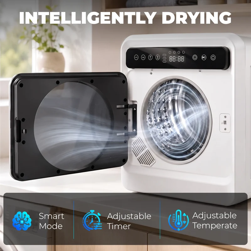 5kg Vented Tumble Dryer with Smart Drying & Stainless Steel Tub, Compact Freestanding Design, White