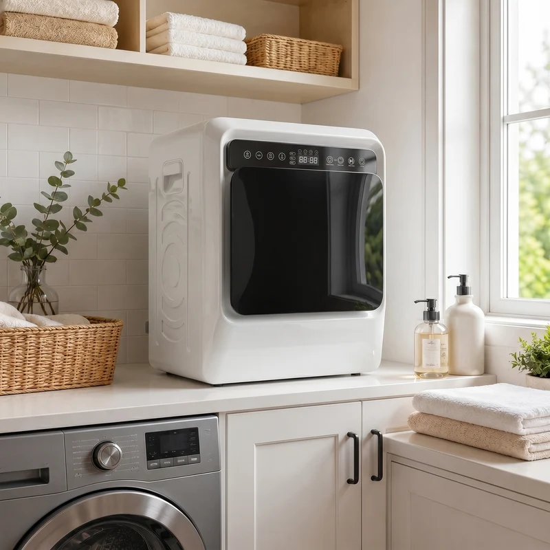5kg Vented Tumble Dryer with Smart Drying & Stainless Steel Tub, Compact Freestanding Design, White