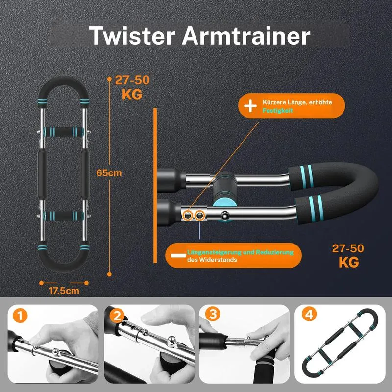 Einstellbare Gewichtsstange für Armtrainer, Arm und Rumpfkrafttrainingsgeräte, tragbares Trainingsgerät für Home Gym und Fitness