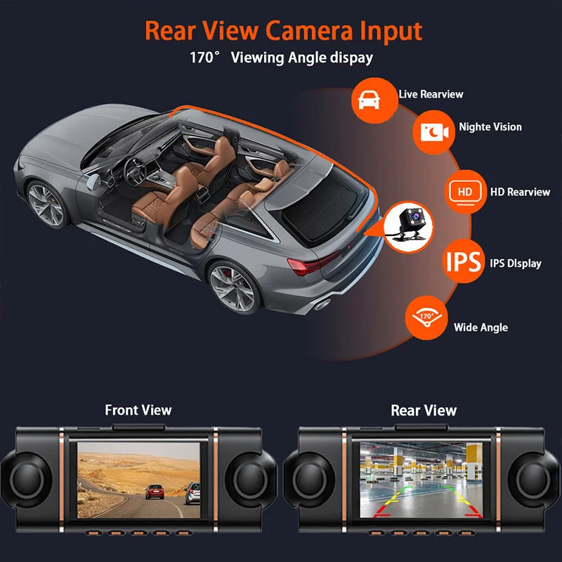 🏆60% RABATT 🚗 📹4-Channel HD Dashcam with Front Interior Rear Recording