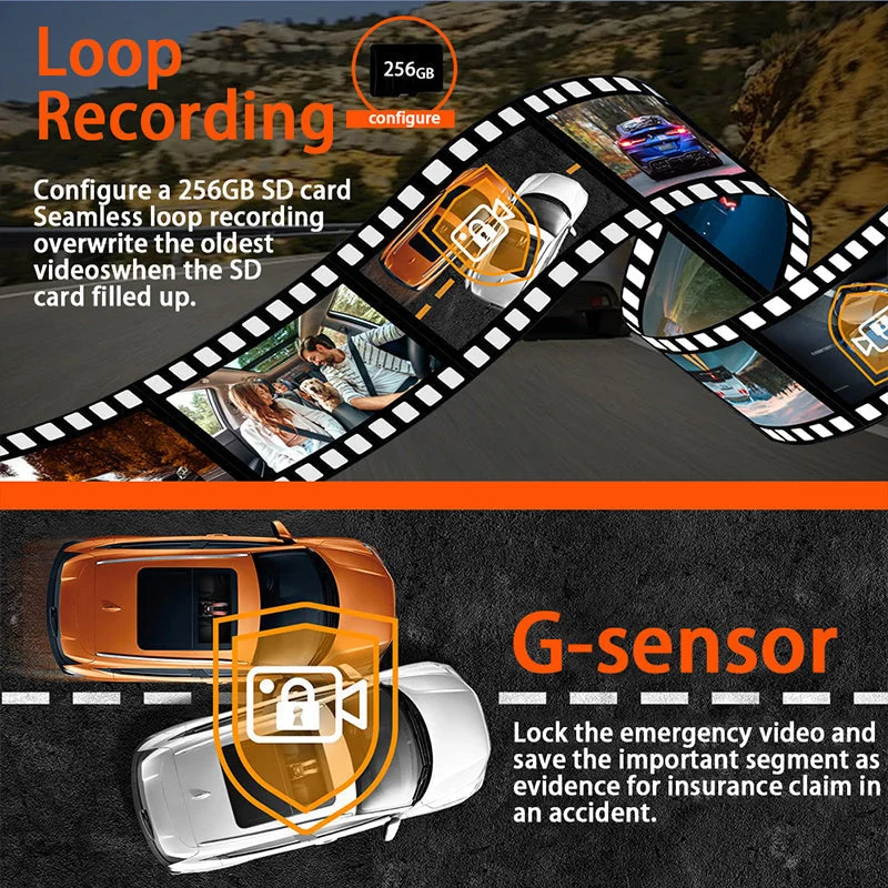 🏆60% RABATT 🚗 📹4-Channel HD Dashcam with Front Interior Rear Recording