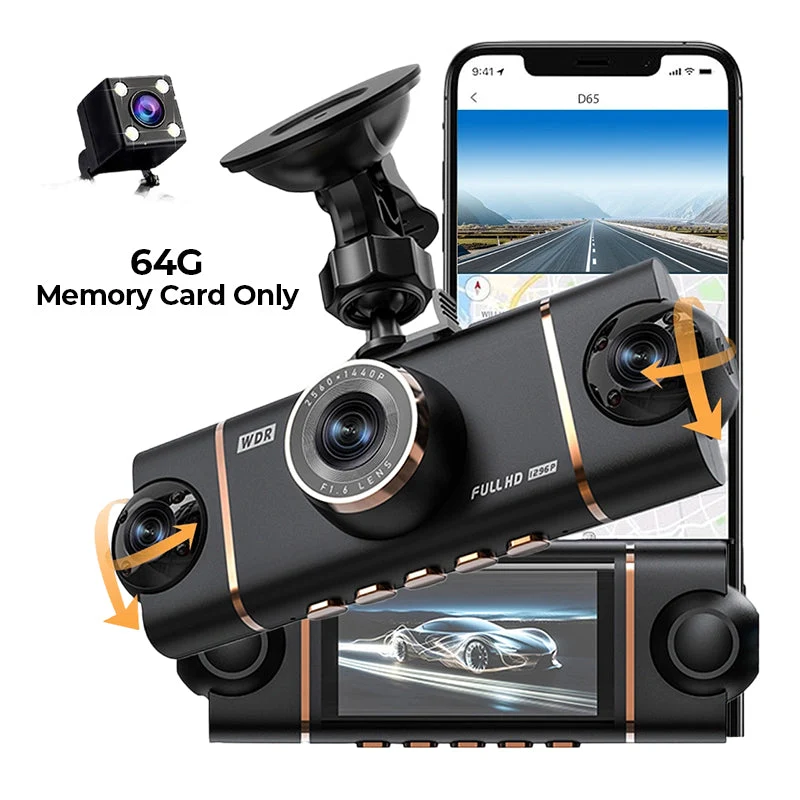 🏆60% RABATT 🚗 📹4-Channel HD Dashcam with Front Interior Rear Recording