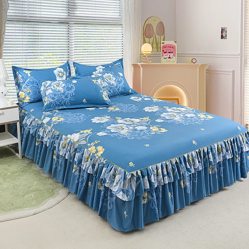 ⏳ Nur heute: 50% Rabatt | 3-teiliges Rüschen-Bettrock-Set 🛏️