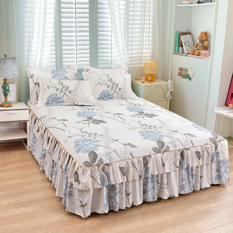 ⏳ Nur heute: 50% Rabatt | 3-teiliges Rüschen-Bettrock-Set 🛏️
