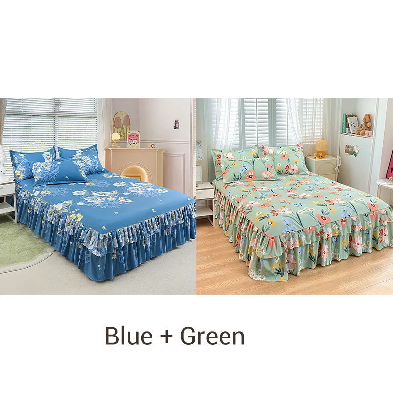 ⏳ Nur heute: 50% Rabatt | 3-teiliges Rüschen-Bettrock-Set 🛏️