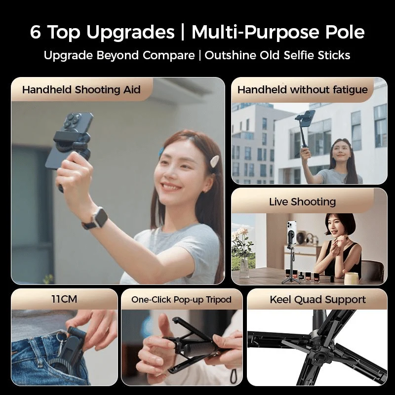 🏆 Vendita calda 50% di sconto ✨ Bastone selfie magnetico multifunzionale 4 in 1 con rotazione a 360°