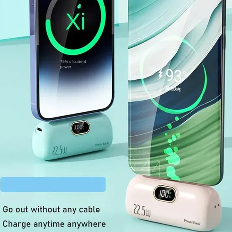 🔥Mini-tragbares Ladegerät Power Bank mit 5000 mAh für Mobiltelefone