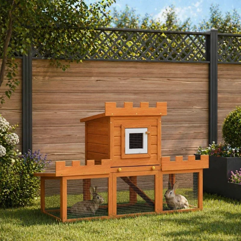 Kaninchenstall Holz Kleintierhaus Hasenstall Outdoor Tierstall