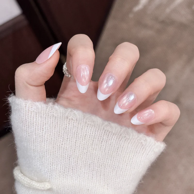 Elegante French Tip Press-On Nägel