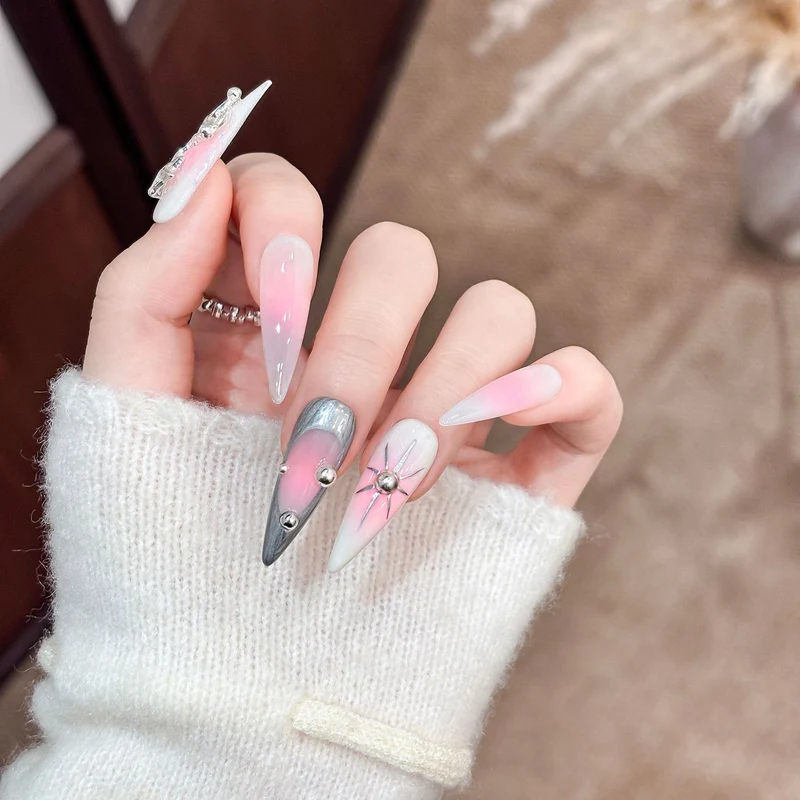 Glamouröses Stiletto Press-On Nail Art Set