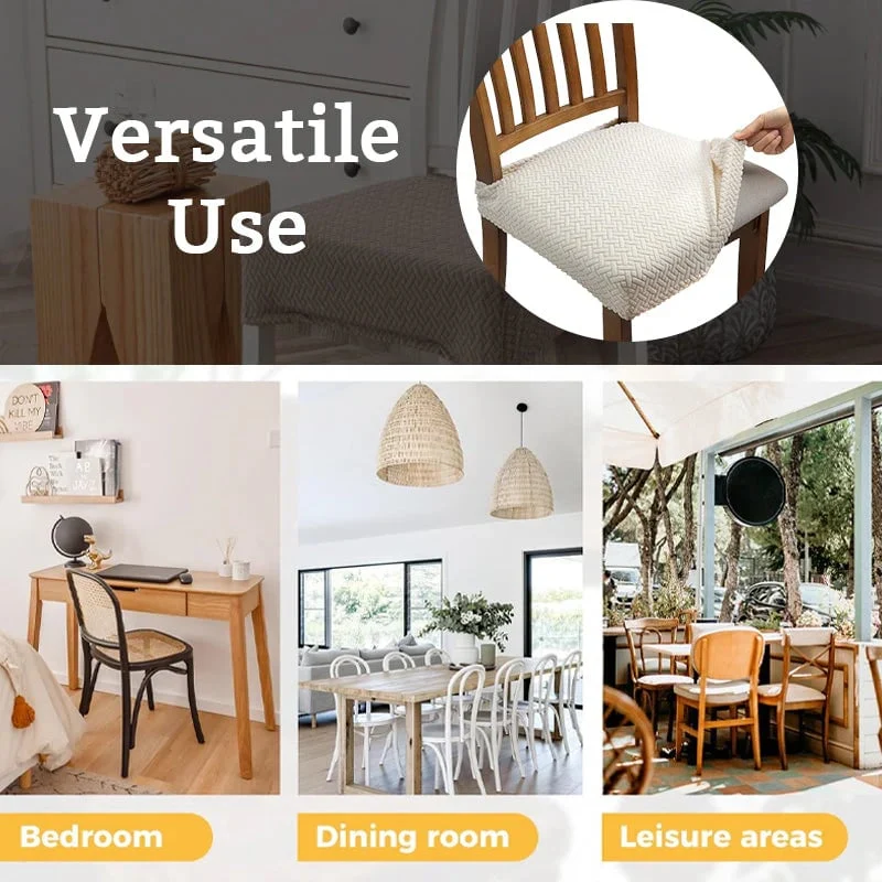 📢📢 3+3 GRATIS⏰Wasserabweisender Stuhlbezug mit Rauten-Jacquard – Für Esszimmer-, Hotel- & Haushaltsstühle 🪑✨