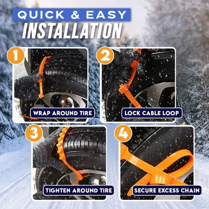 📢📢50 % Rabatt!! ⏰ Rutschfeste Schneeketten – Einfache Montage, Hoher Grip auf Eis/Schnee & Maximale Winter-Sicherheit ❄️