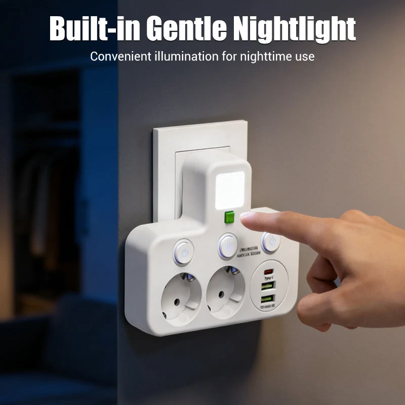 🎉 Neujahrsgeschenk – 50% RABATT!🔌 Intelligente Steckdosenleiste mit USB & Nachtlicht – Vielseitig & Sicher!