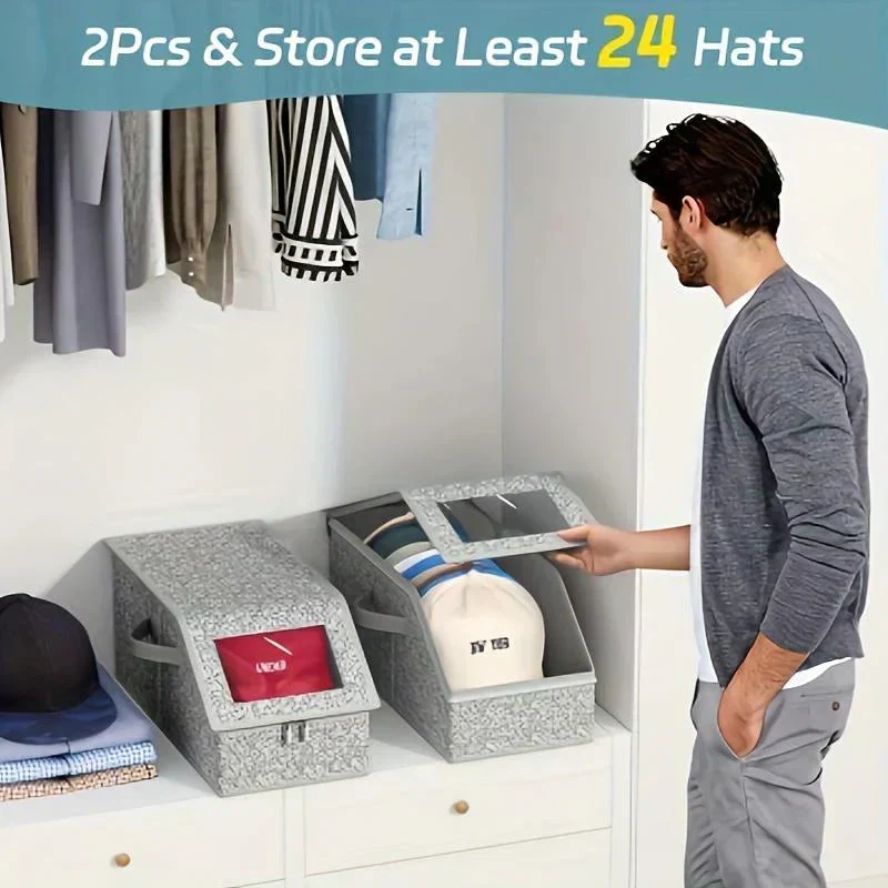 🧢 50 % RABATT! 🎉 Stapelbare Boxen für Mützen – transparent, modular und platzsparend ⚾📦